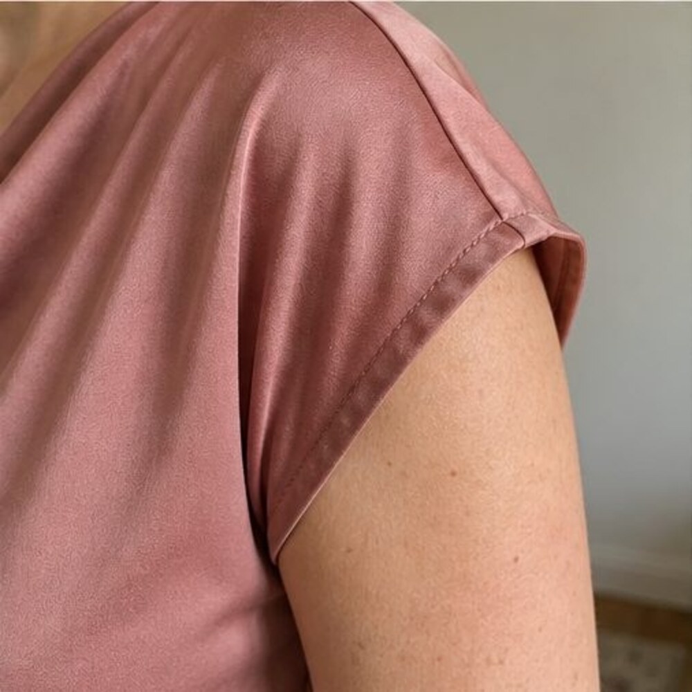 Rust Tie Neck Blouse - Picture 5 of 6